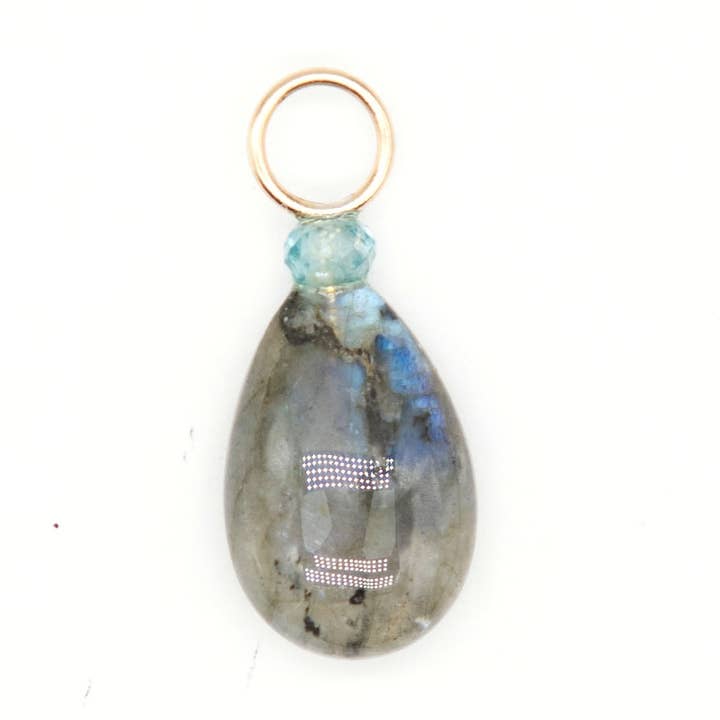 Labradorite and Zircon Gemstone Charm for wholesale by The Necklace Studio