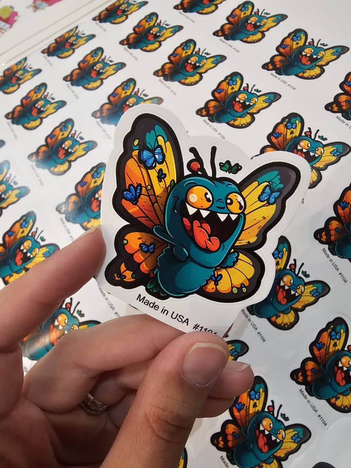 Schmetterling Giggle Monster-Aufkleber für den Großhandel von Big monkey