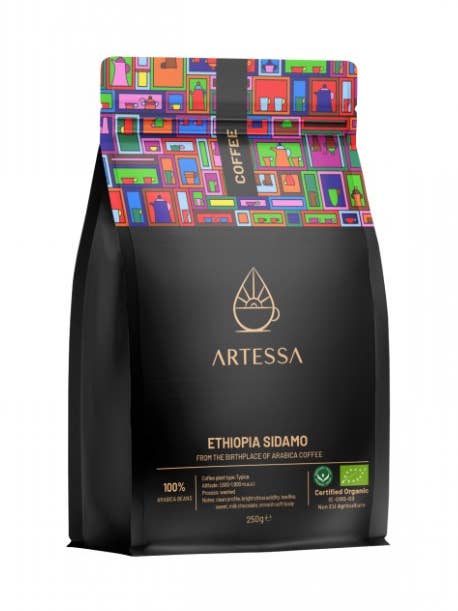 Café Arábica Orgânico Etiópia Sidamo 1 kg por atacado de Artessa