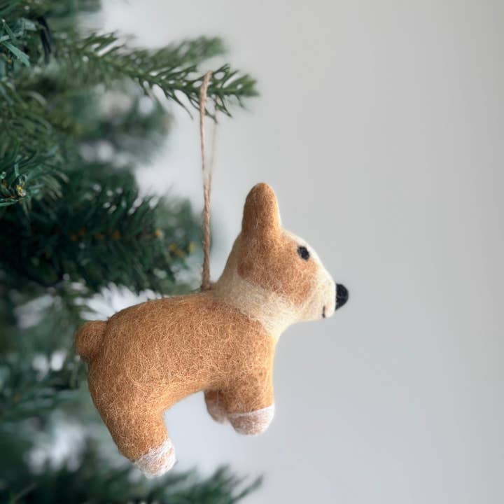 Ganapati - Wholesale Ornament - Felt Corgi Dog Ornament with Big BUTT