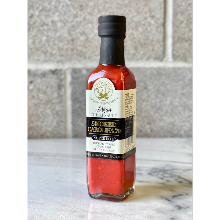 Weymouth 51 Hot Sauces - Wholesale Hot Sauce - Smoked Carolina 70 Fermented Super Hot Chilli Sauce 220ml
