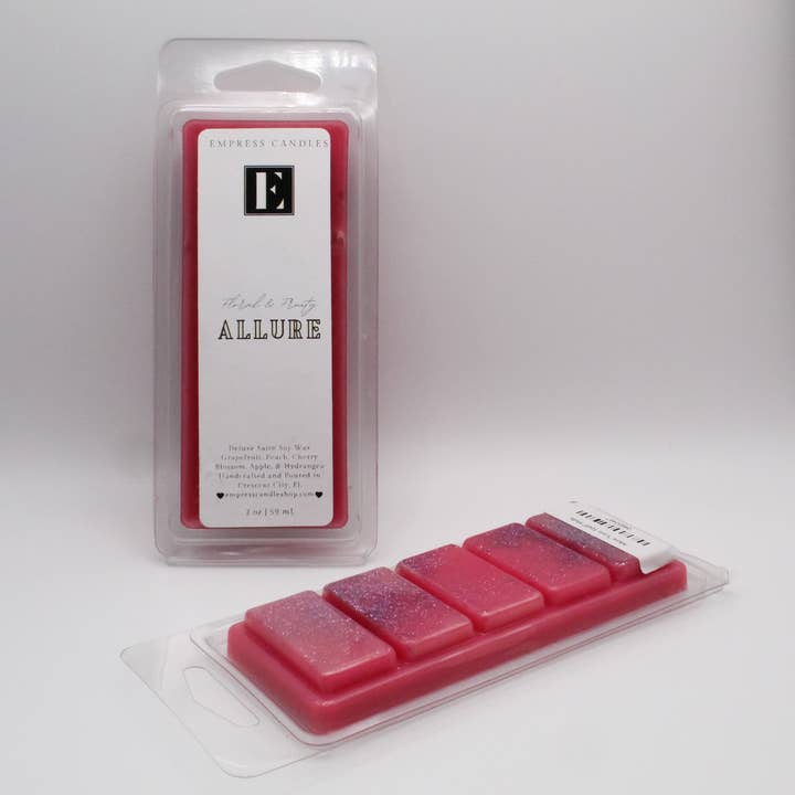 Natural Nontoxic Vegan Highly Scented Cherry Blossom Peach Allure "Love Spell" Wax Melts for wholesale by Empress Candles