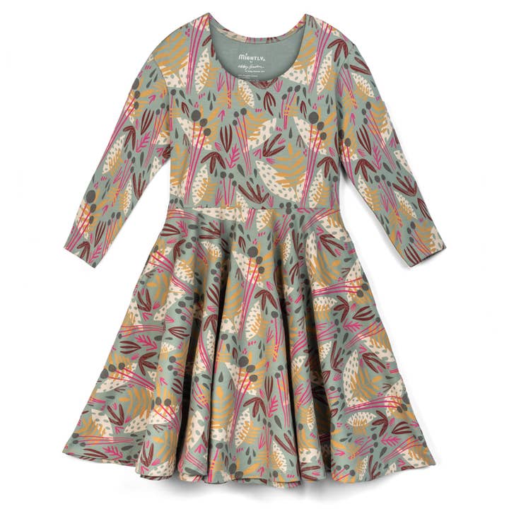 Kids Organic Cotton 3/4 Sleeve Twirl Dress: Whimsy for wholesale on Faire