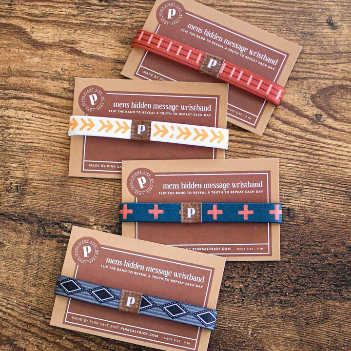 Pink Salt Riot - Wholesale Wristband - The Cross is the Victory Elastic Men's Wristband