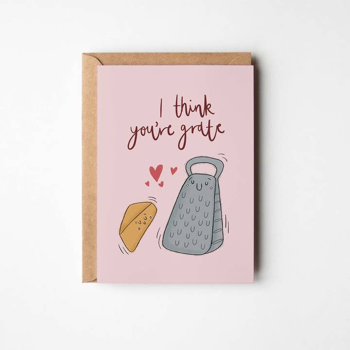 Cheese Food Pun Aniversário/Cartão A6 dos Namorados por atacado de Mint and Pickle