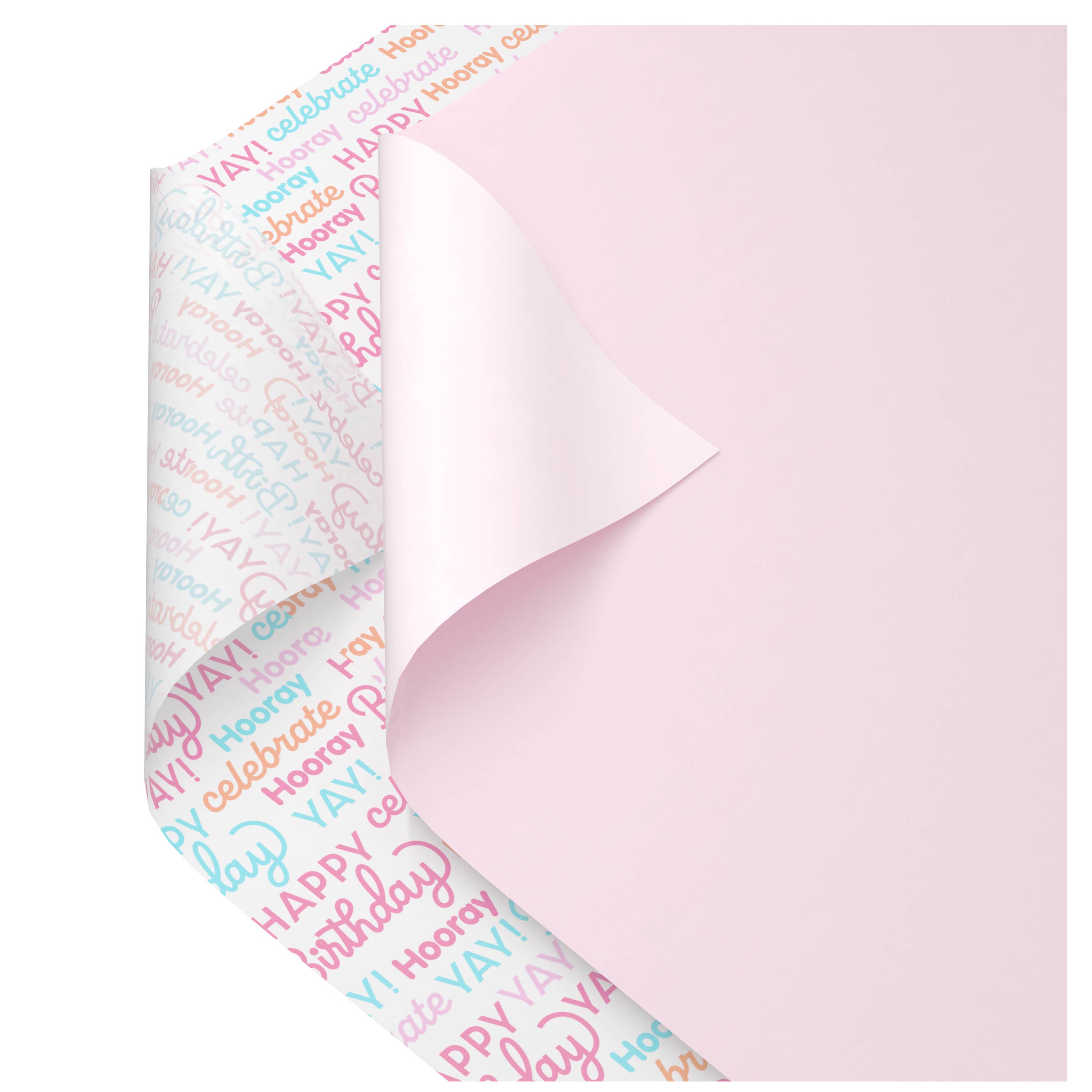 DICKENS INC. - Wholesale Tissue Paper - Birthday Tissue Paper, Flamingo Pink (2-colors, 6-Sheets)2