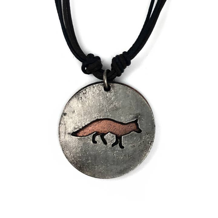 Collier en étain - Renard pour la vente par Anju Jewelry