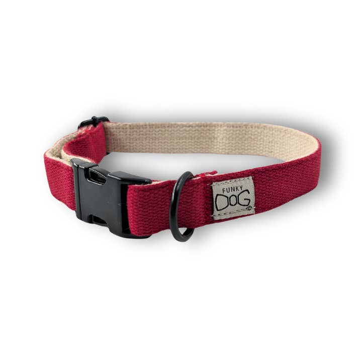 Collar para Perro de Cáñamo 2.5 cm – Burdeos | Ecológico y Hecho a Mano para venta al por mayor de FUNKY DOG