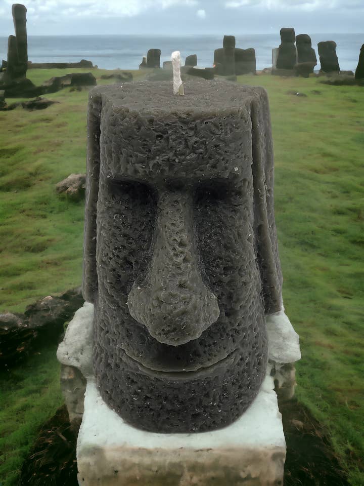 Moai Pillar Candle for wholesale by Cernunnos Farms