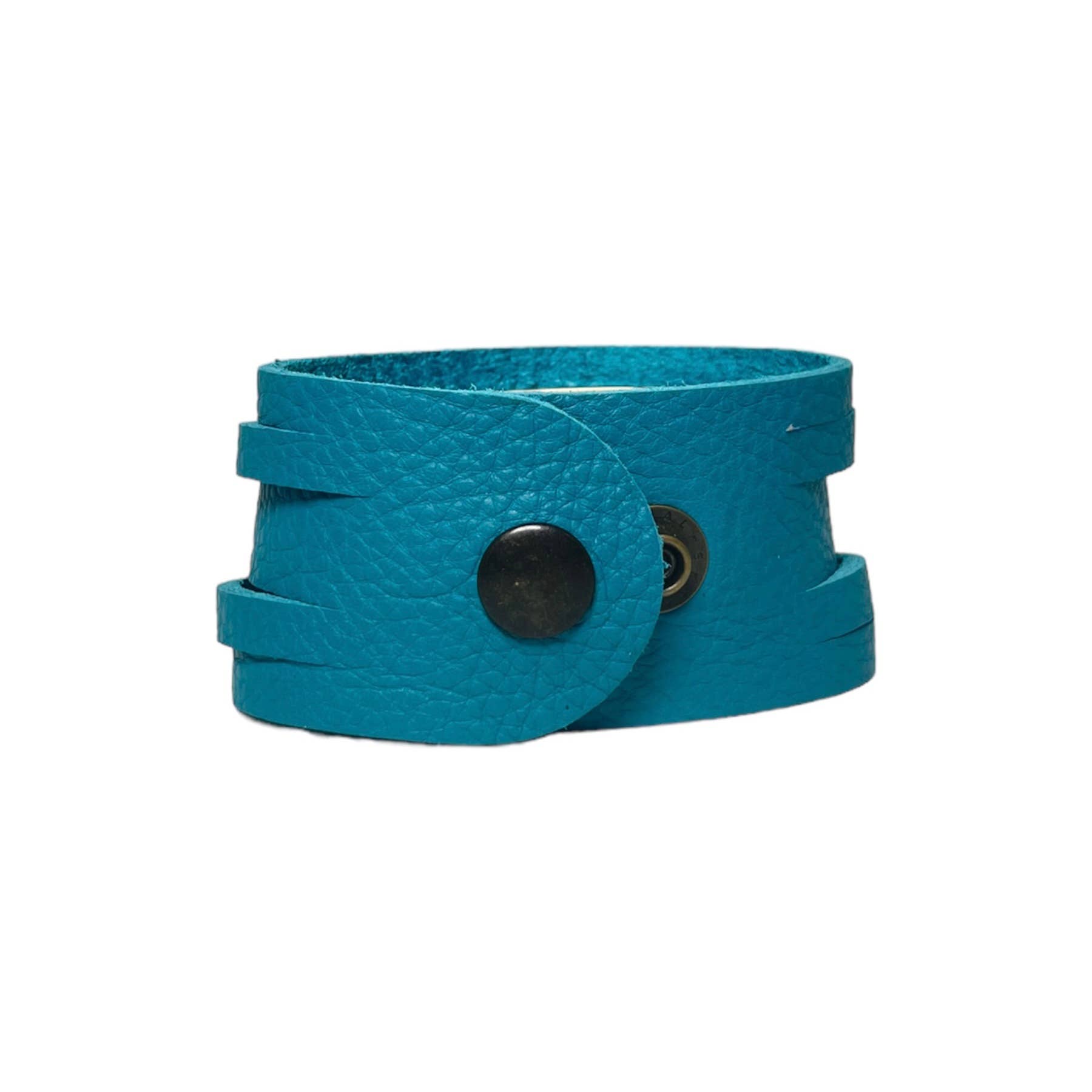 Cadella's Jewelry - Wholesale Cuff Bracelet - Turquoise Sliced Leather Cuff1