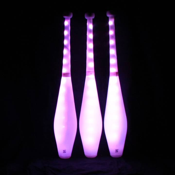 Zeekio Multi-Color LED Light Up Juggling Clubs with Charger and Remote (Set of 3) for wholesale by YoYoSam Wholesale