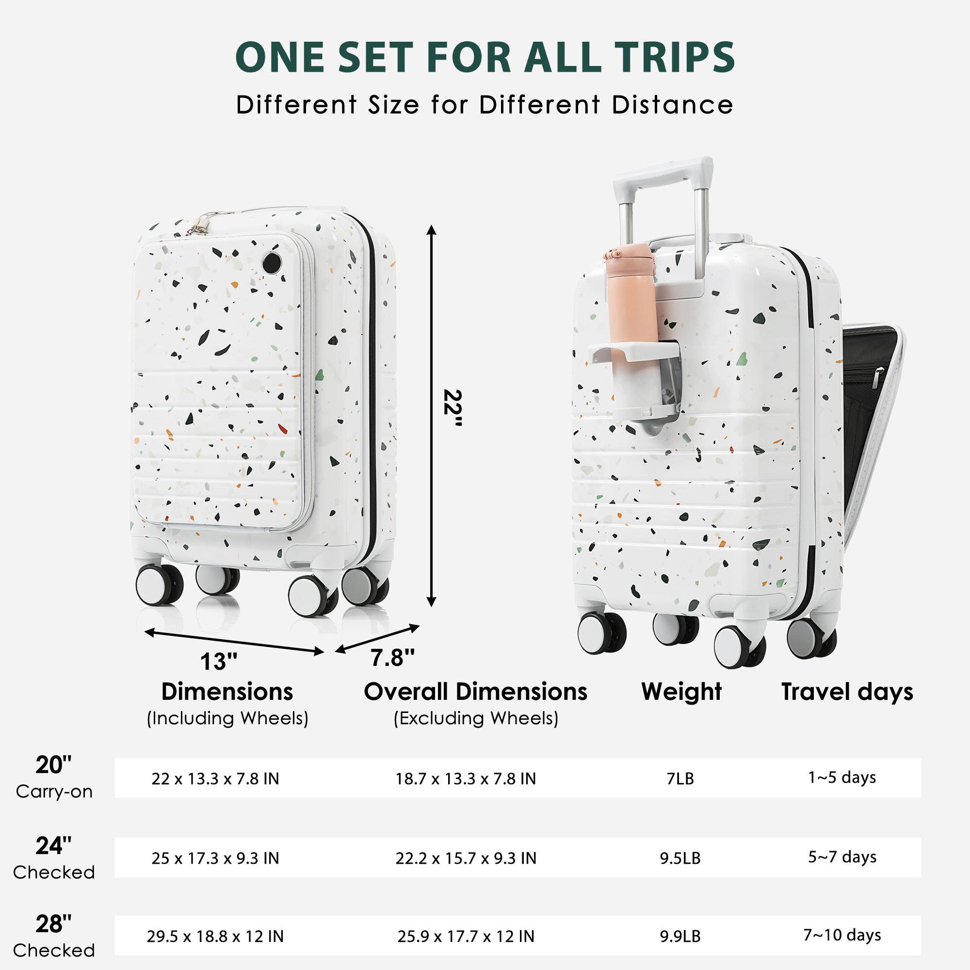 VTNG50 - Wholesale Luggage - Luggage Set of 3, 20, 24, 28inch with USB Port19