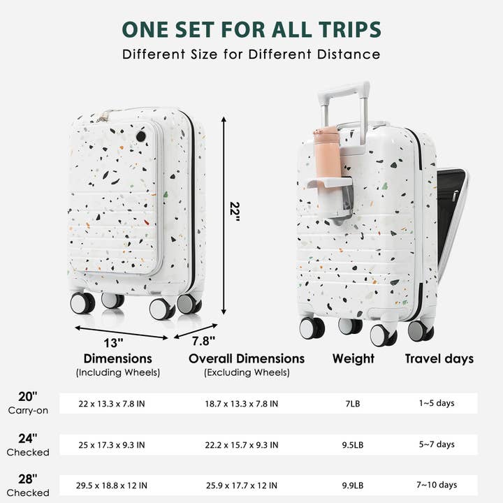 VTNG50 - Wholesale Luggage - Luggage Set of 3, 20, 24, 28inch with USB Port19