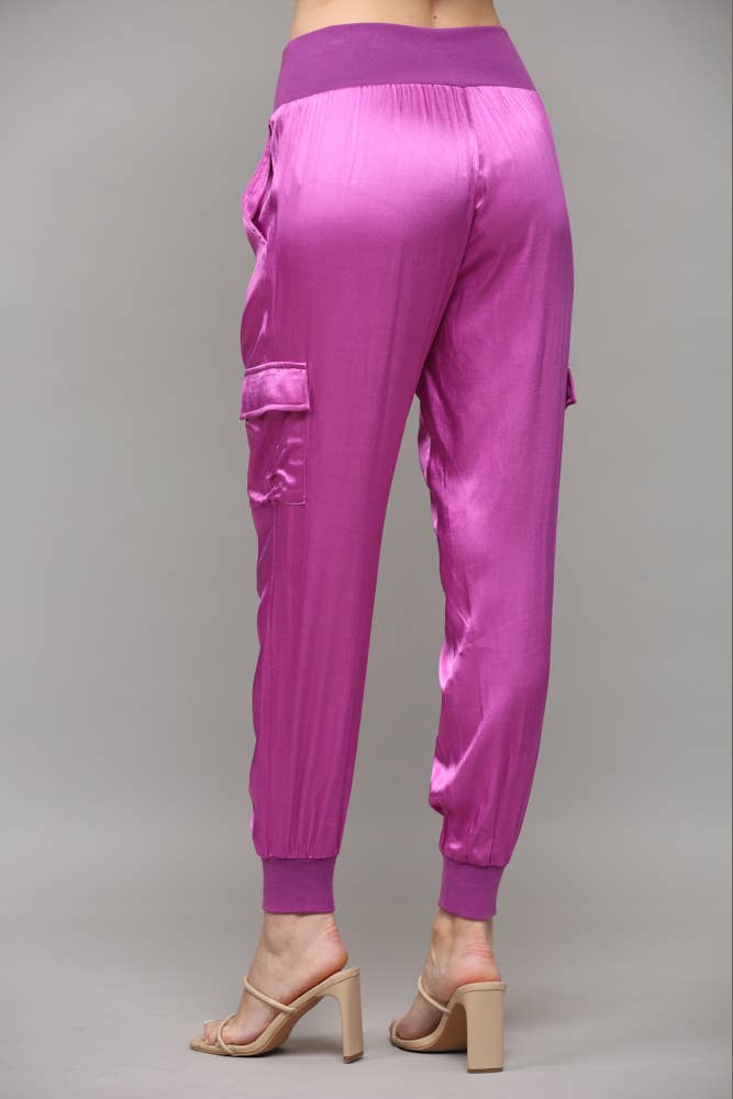 FATE - Wholesale Pants - Women's - SATIN CARGO JOGGER PANTS FP317614