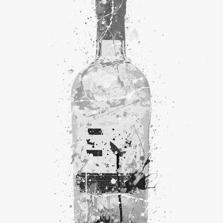 We Love Prints – Impressão artística por atacado – Conjunto de presente com impressão de garrafa de gim escocês (conjunto de 4)3