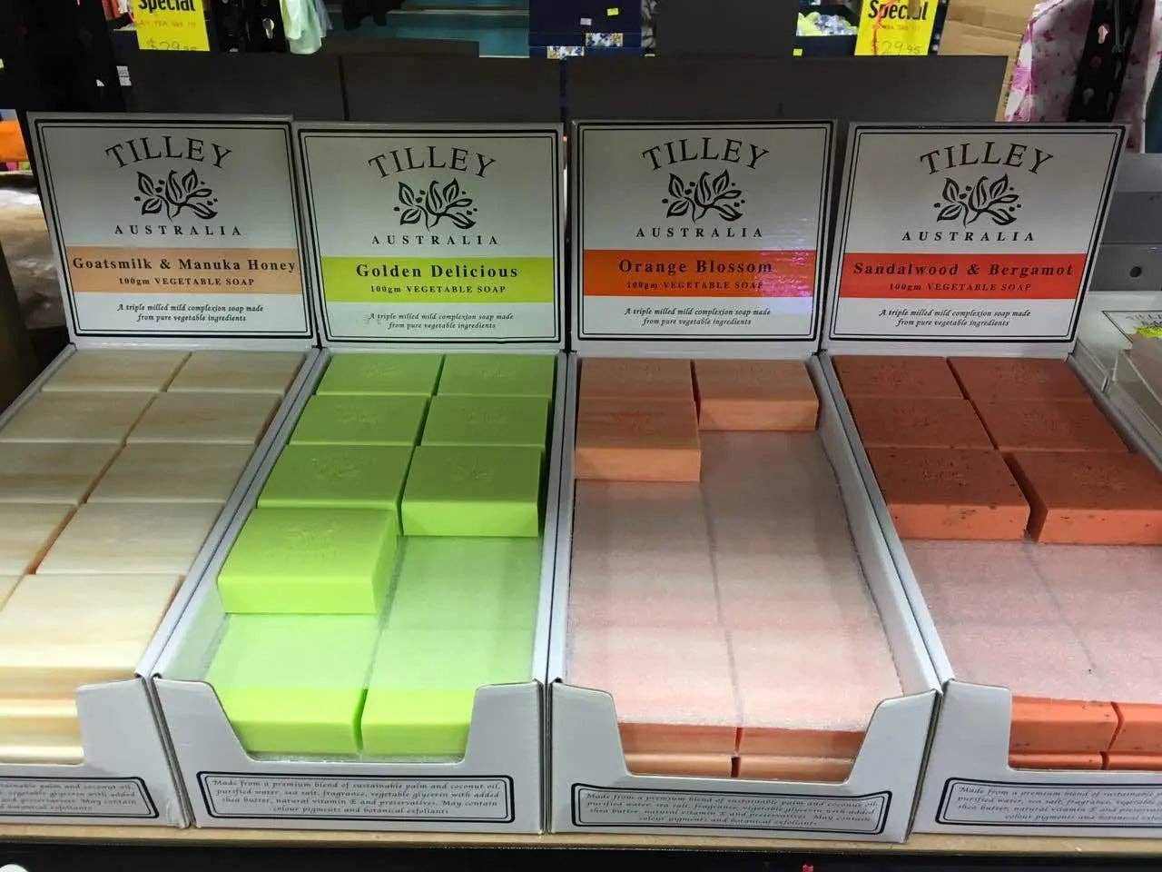 everythingbamboo – sabonete sólido por atacado – 4 Peças Sabonetes Tilley 100gm Sabonete Vegetal Natural Feito à Mão Tilley Australia9