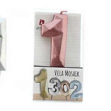 MOSAIK ANNIVERSARY CANDLE -1- for wholesale by Aktual / Dekora Import S.A