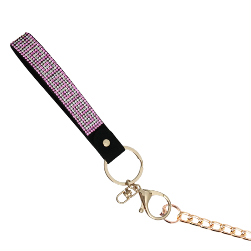 Bark Fifth Avenue – trela - Cão por atacado – Rhinestone rosa e chumbo de metal dourado1