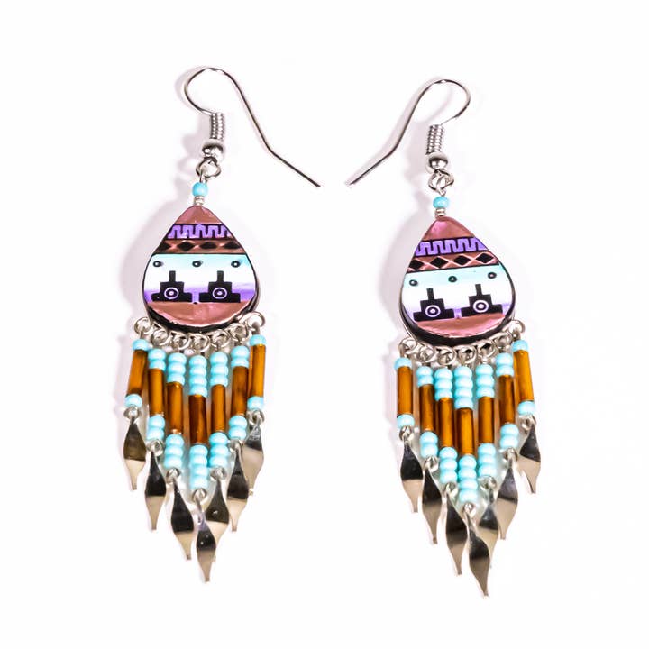 Shelley Enterprises Inc. - Wholesale Dangle Earrings - 7601-Painted Earrings, handmade with Czech Beads