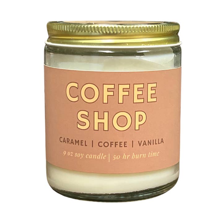 Coffee Shop - 8oz Soy Candle for wholesale by Embers Candle Bar
