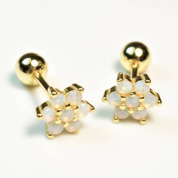 boucles d'oreilles opale - clous cartilage - mini boucle d'oreille - clous d'oreilles opale pour la vente par Diat