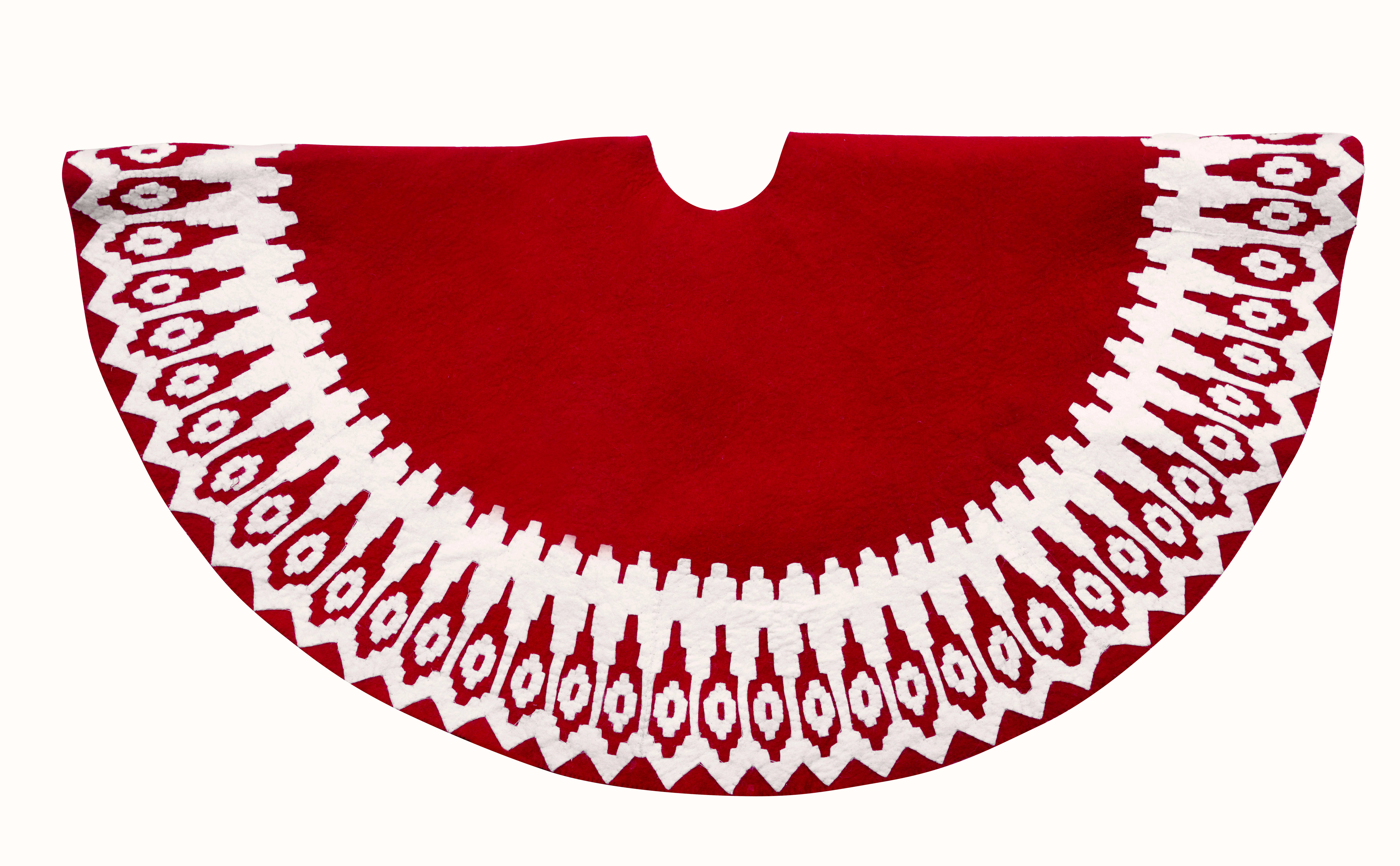 Arcadia Home - Wholesale Tree Skirt - Handmade Felt Christmas Tree Skirt - Red Scandinavian Design1