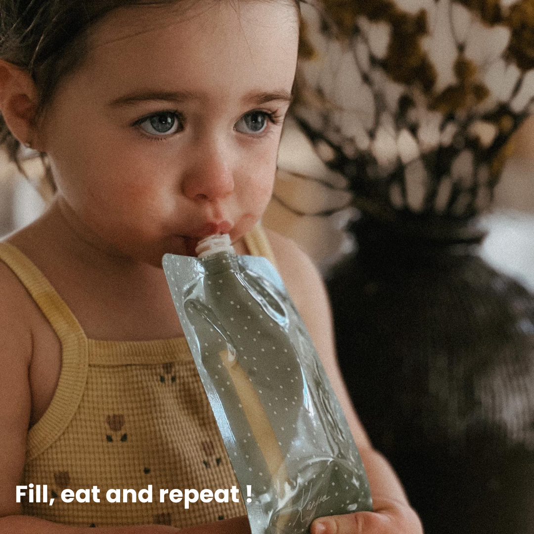 Kangoo et cie - Wholesale Food Storage Wrap/Bag - Reusable Baby Food Pouches – Refillable Squeeze Pouch (6x)6