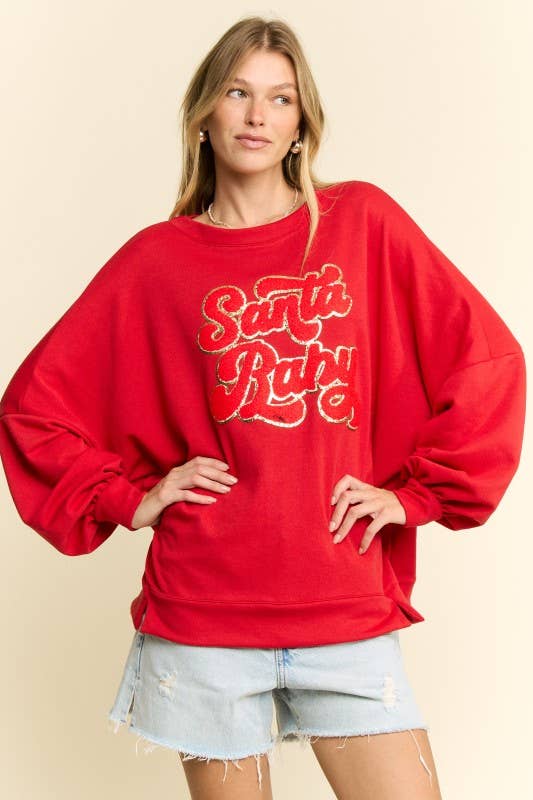 JADE BY JANE - Wholesale Graphic Sweatshirt - Women's - PLUS SIZE SANTA BABY CREW NECK SWEATSHIRT3
