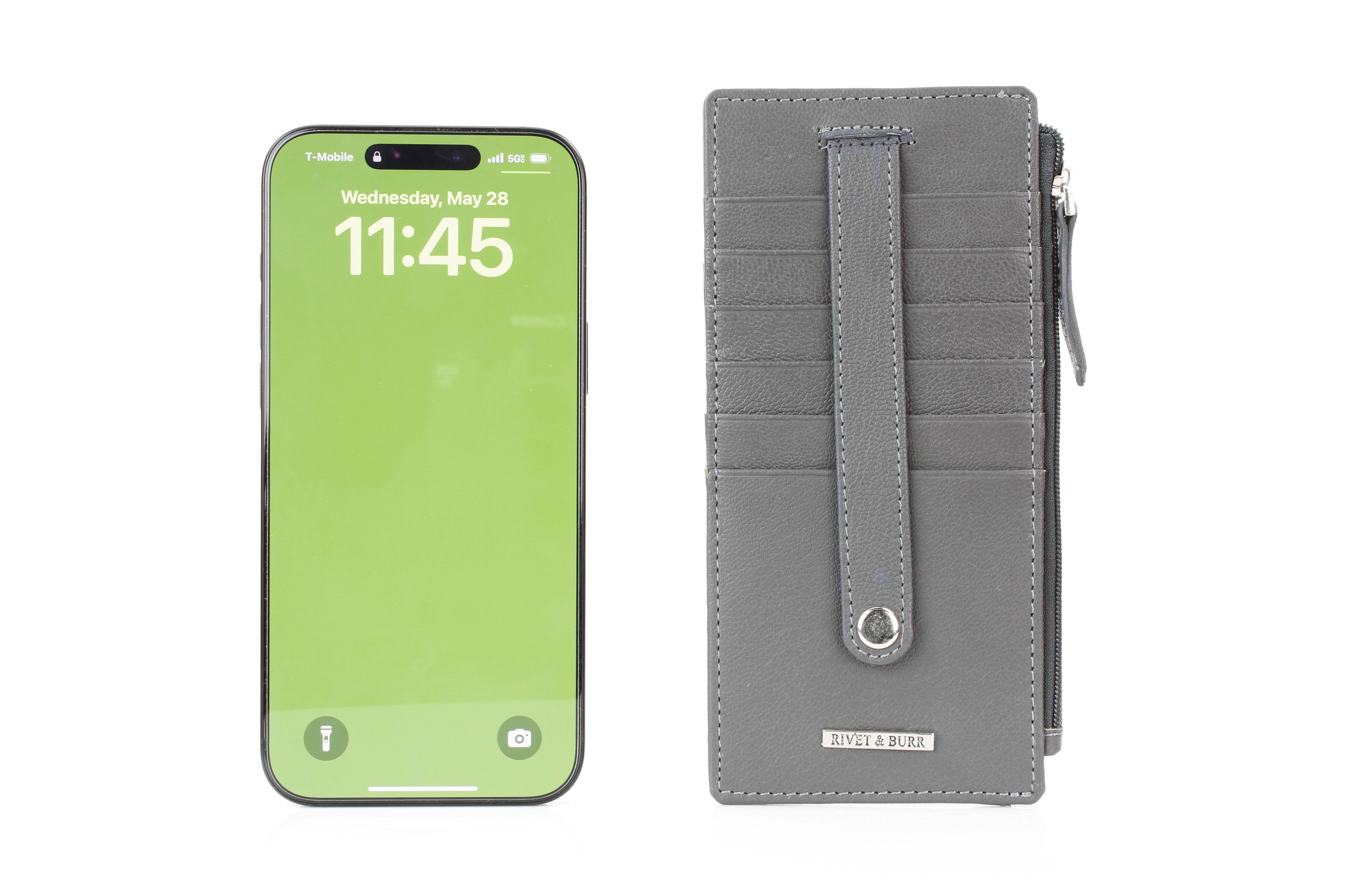 Leather Impressions Inc – Großhandel Kartenetui – Damen – Lange Lederkartenbörse mit Druckknopfverschluss RB LW 21 10036