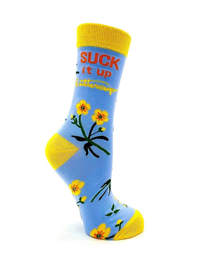Fabdaz - Wholesale Socks - Women's - Suck It Up Buttercup Women's Crew Socks