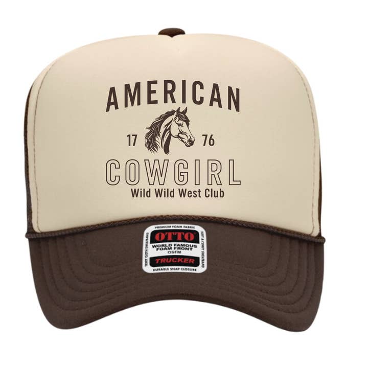 Brun og creme hat/brun grafik Amerikansk cowgirlhat for engroshandel på Faire2