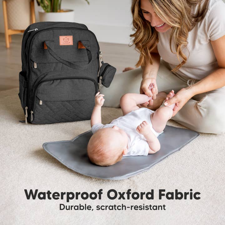 Charcoal KeaBabies Rove Diaper Backpack for wholesale on Faire