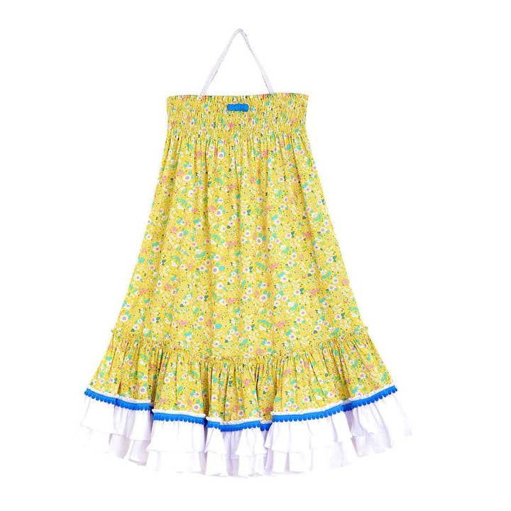 ESMERALDA bohemisk lång klänning/kjol - gul blommig för wholesale av La Faute A Voltaire