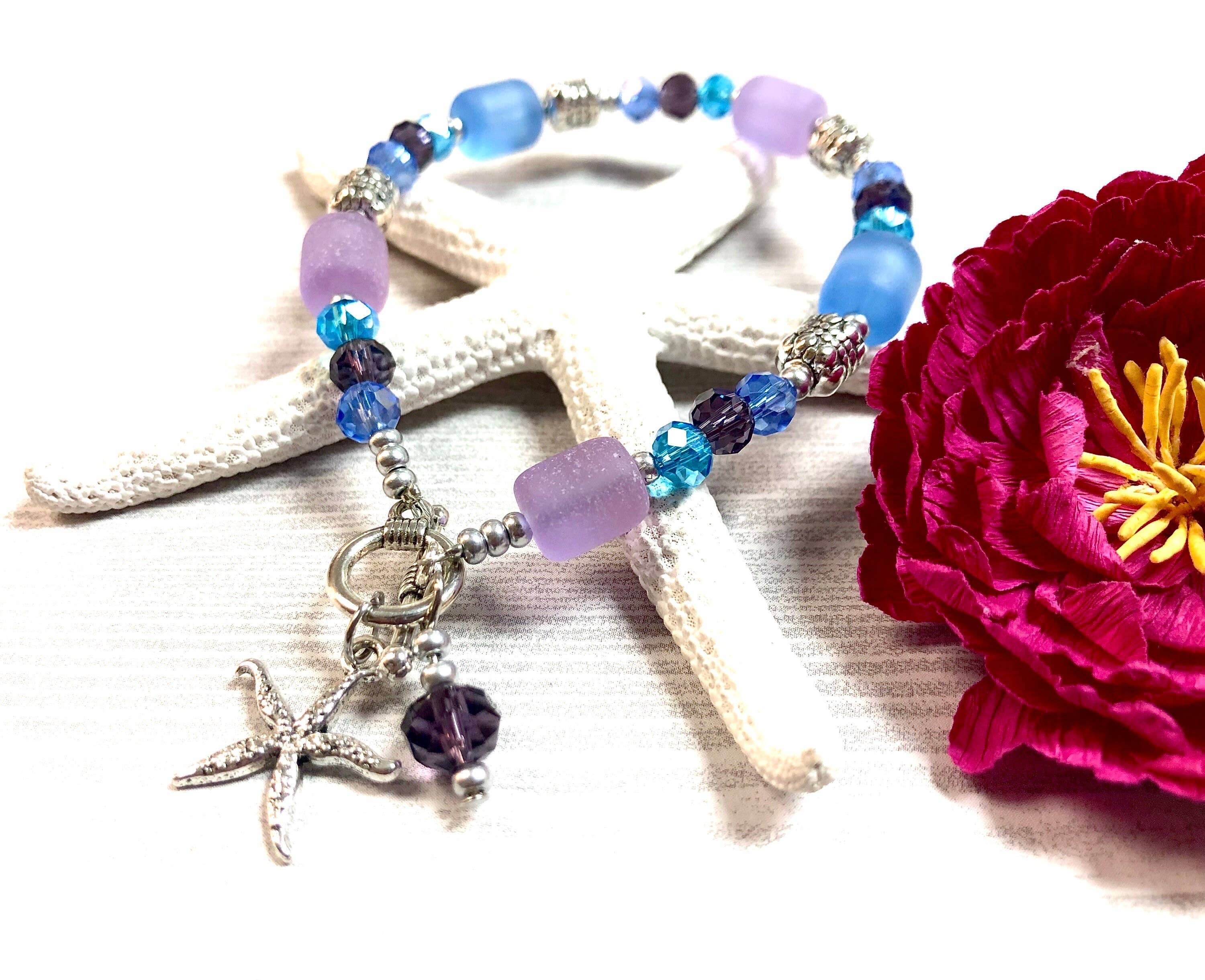 Devi Creations - Wholesale Charm/Dangle Bracelet - BRAC#44/ SF- Sea Glass Starfish Bracelets Assortment1