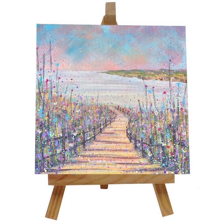 Coastal Path Tile with Easel for wholesale by Emily Ward Art