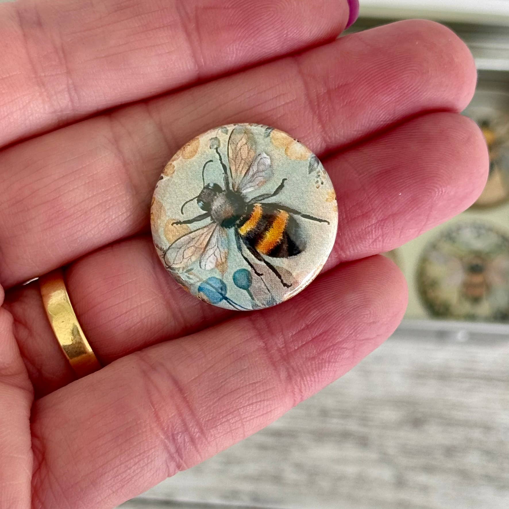 Scattered Seed Co - Wholesale Magnet - Bumble Bee Magnets set of 6 in tin1