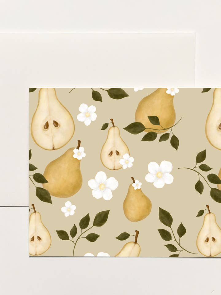 Pears Notecard for wholesale by k.Patricia Designs