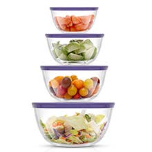 JoyJolt - Vendita all'ingrosso Ciotola da miscelazione - 4 ciotole per mescolare in vetro con coperchio, ciotole a nido11