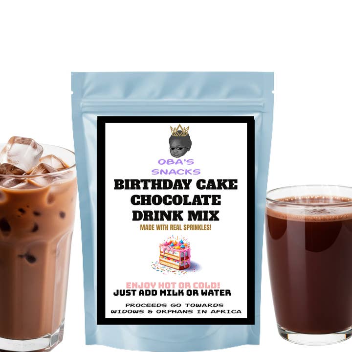 Mélange de boisson chocolatée premium - Paillettes d'anniversaire pour la vente par Oba's Snacks