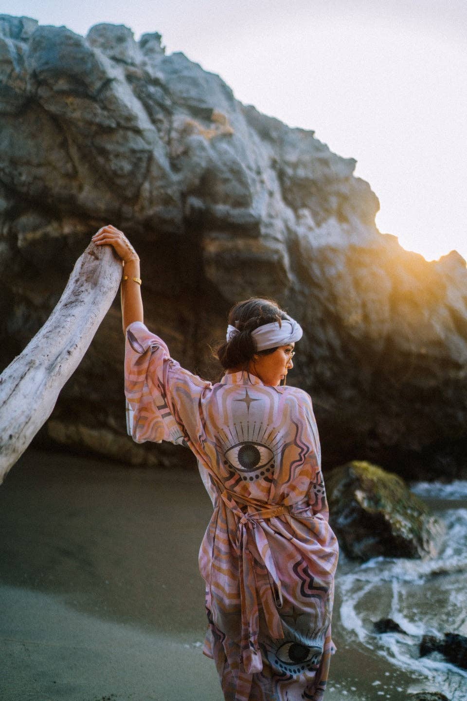 Multicolored Trust Your Soul Furisode Long Kimono no fringes for wholesale on Faire