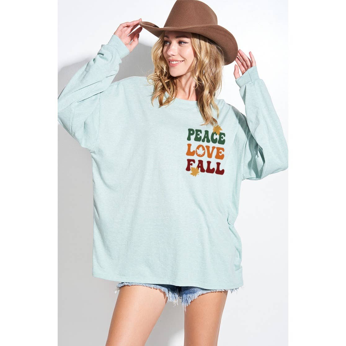 Phil Love - Wholesale Tunic - Women's - Peace love fall print tri-blend oversized top6