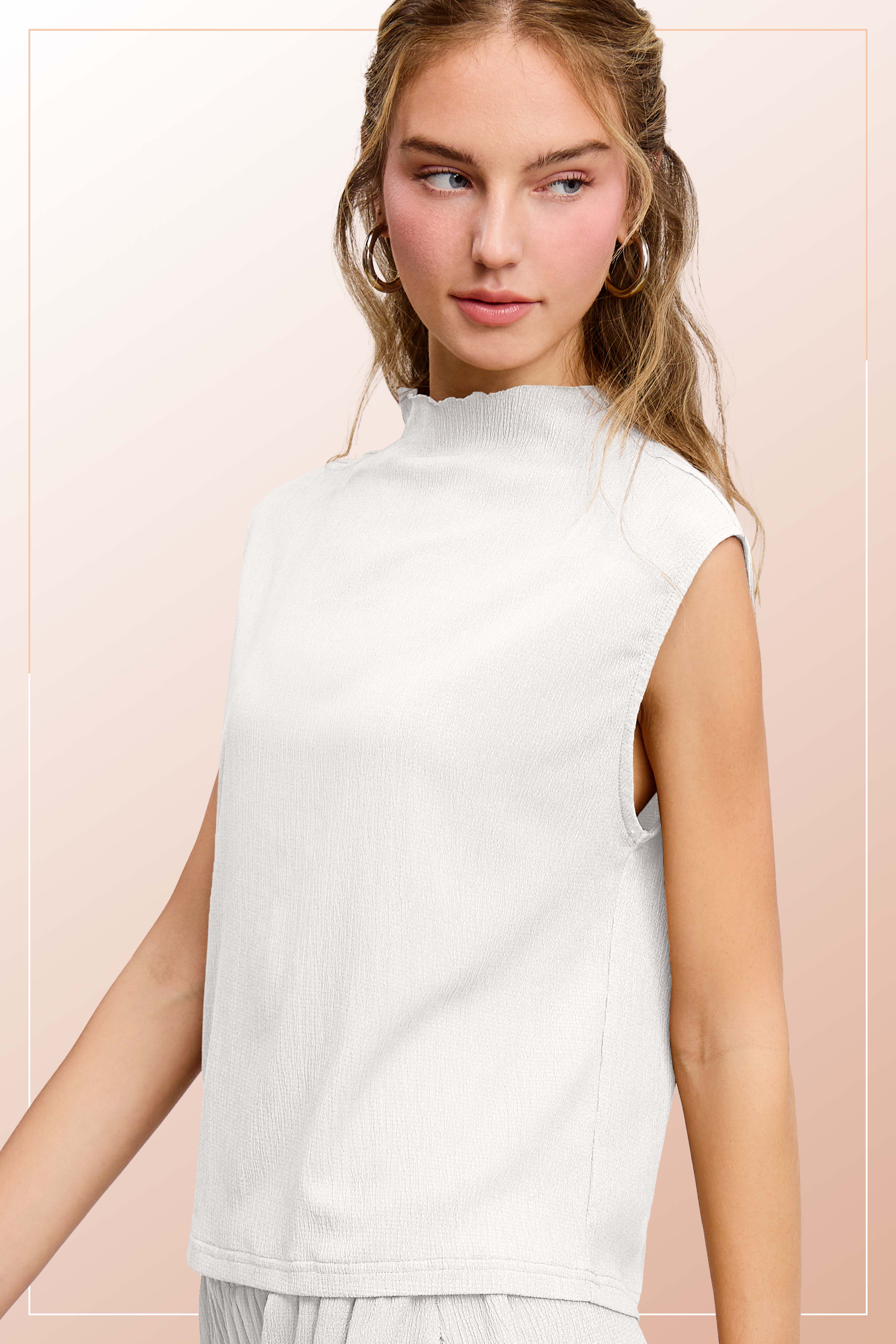 La Miel – Engroshandel Tanktop – Kvinder – HCT7705-elastisk krøllet stof ærmeløs top26