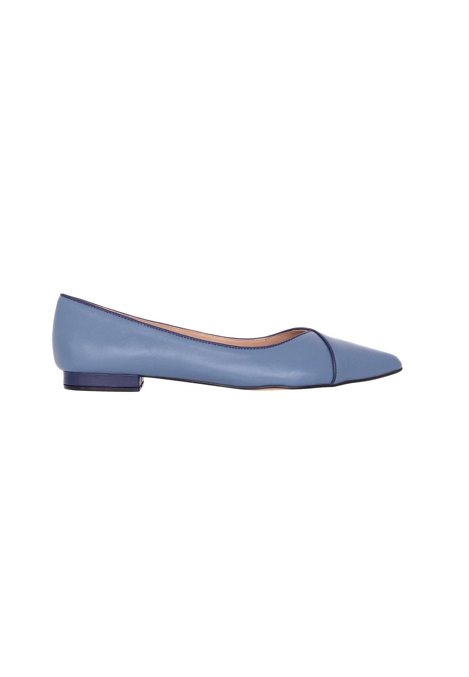 Mangará Atelier - Wholesale Flats - Women's - Blue Leather Ballerinas – Elegant Women’s Flat Shoes with Low Heel3
