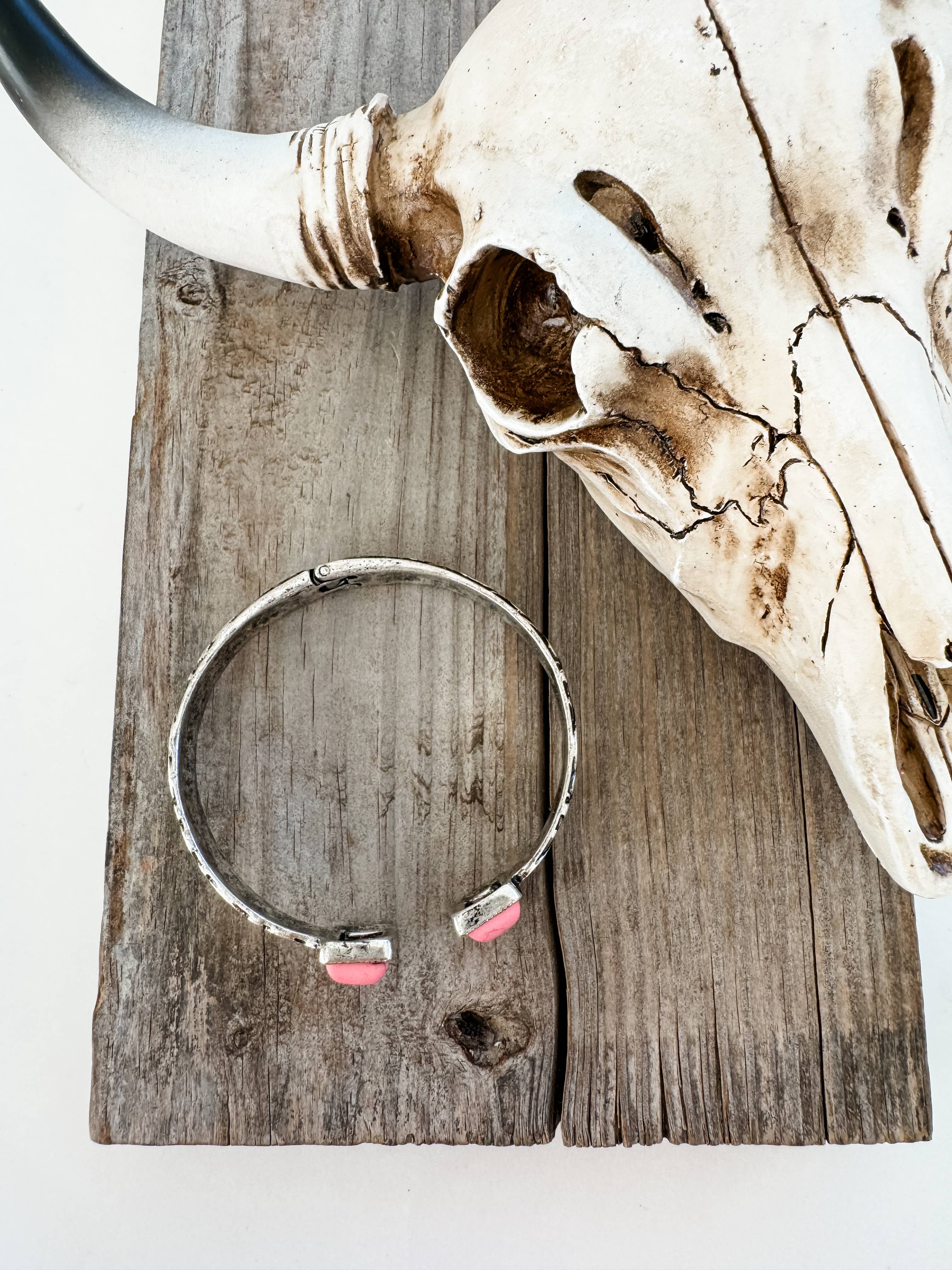 Boho Ranch Shop - Wholesale Cuff Bracelet - Western Stone Hinge Bangle Bracelet2