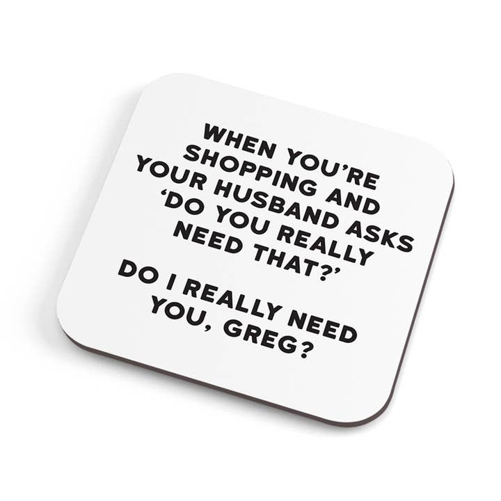 Shopping Coaster - cork backed and reusable! for wholesale by Redback Cards - ALL duties and tariffs paid