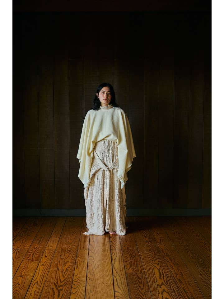 Herderin - Wholesale Skirt - Women's - Meisje Maxi A-line Tie Skirt in Organic Handwoven Cotton
