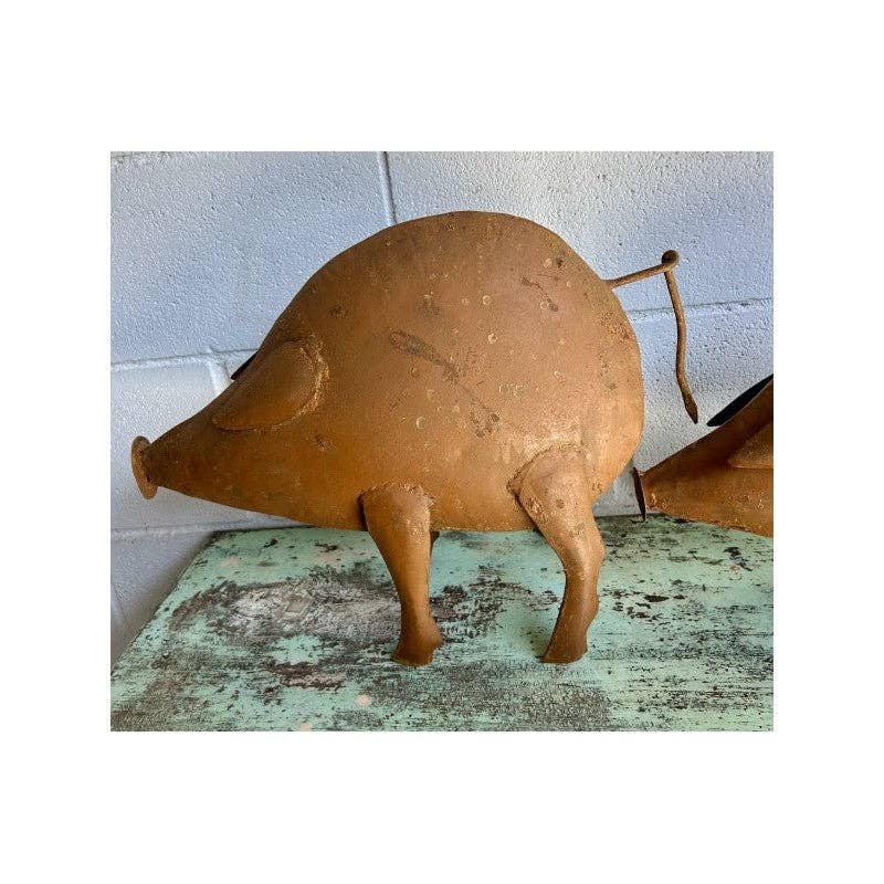 Paloma Black (Casa Natura Design, S.L.) - Wholesale Decorative Figurine - Set Of 3 Recycled Metal Decorative Pig Statues5