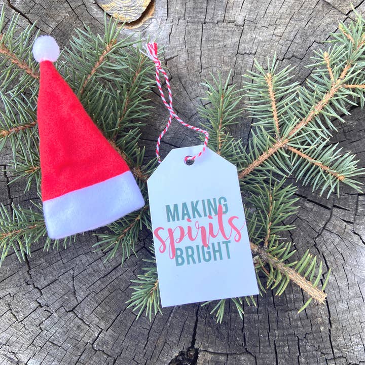 Skumps - Wholesale Gift Tag - Holiday Booze Gift Tag and Santa Hat Bottle Topper - 24 pack