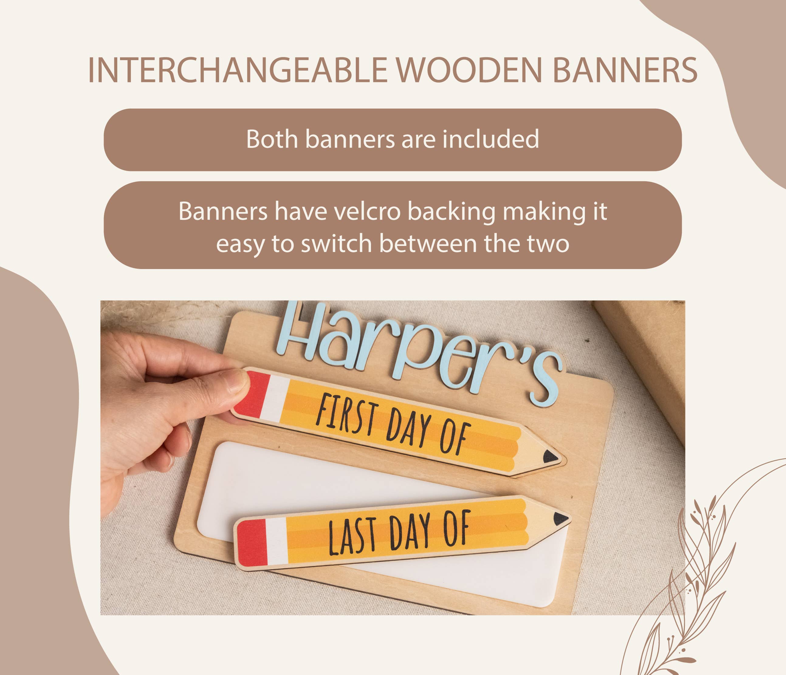 BearCrafts – wholesale Christmas Wall Art – First Day School Sign For Capturing Milestone Memories Y863