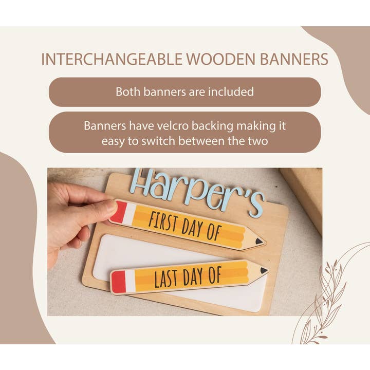 BearCrafts – wholesale Christmas Wall Art – First Day School Sign For Capturing Milestone Memories Y863